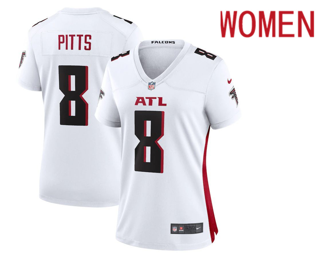 Women Atlanta Falcons 8 Kyle Pitts Nike White Game Player NFL Jersey